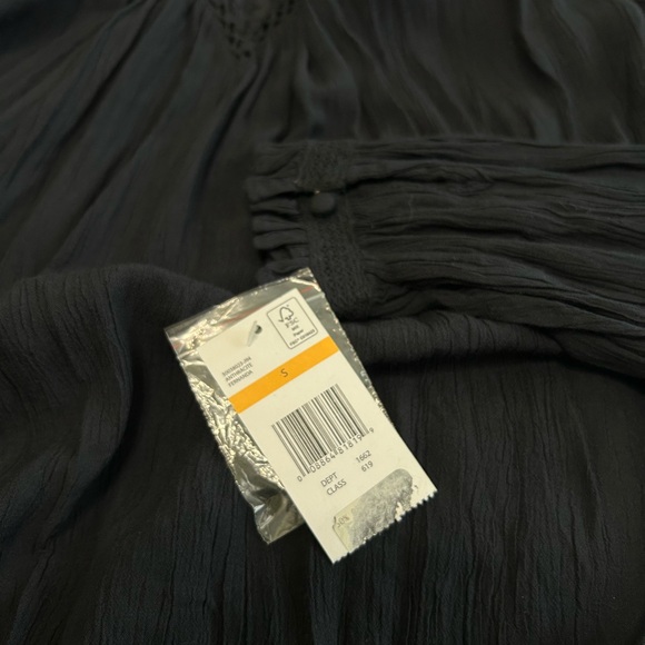 Vintage X America ladies blouse Top High Nick lace, long sleeves blue - Picture 4 of 8